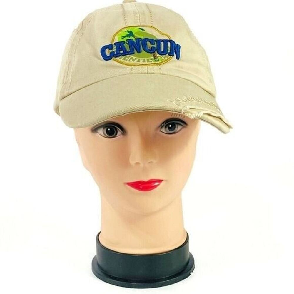 Cancun Hat Ball Cap Light Brown Women's Adjustable Made by Caribbean Side